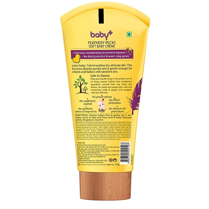 Lotus Herbals Baby+ Feathery Pecks Soft Baby Creme, 100 g-2.webp